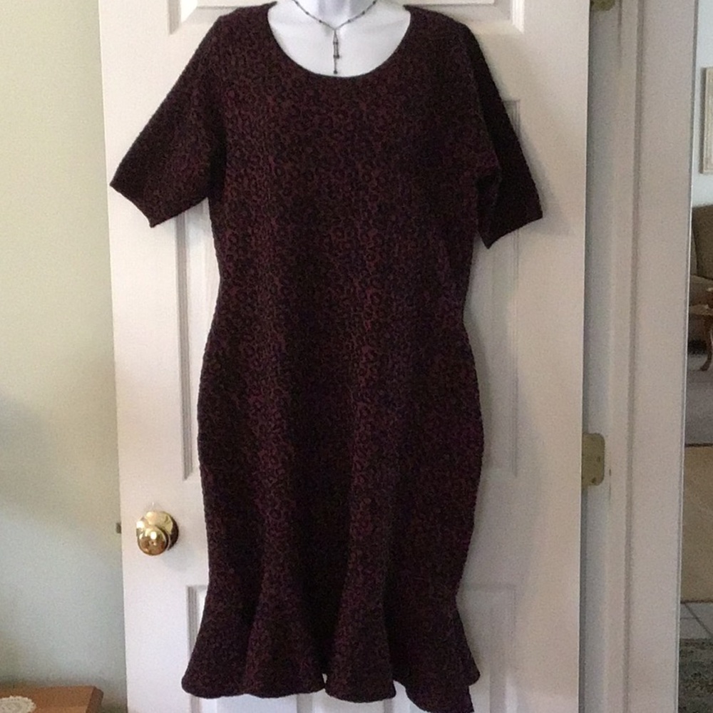 Ruffle Bottomed Eggplant Sweater Dress NWT